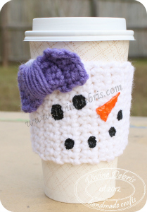 Snowwoman mug cozy by DivineDebris.com