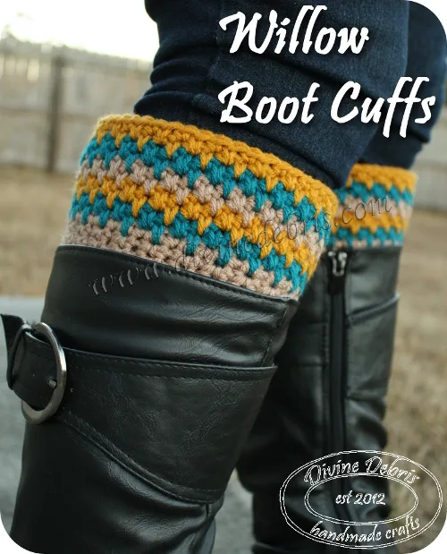Willow Boot Cuffs Pattern by DivineDebris.com
