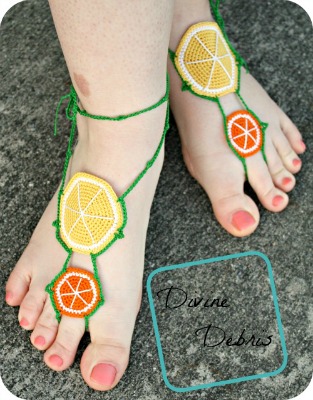 Citrus Barefoot Sandals Pattern by Divine Debris