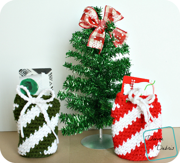 Gift Card Drawstring Bag Crochet Pattern by DivineDebris.com
