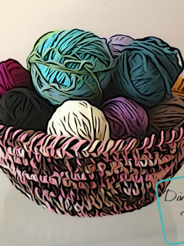 Stash Buster Yarn Bowl crochet pattern by DivineDebris.com
