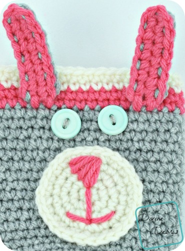 Bunny Bottle/ Can Cozy free crochet pattern by DivineDebris.com