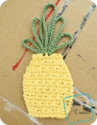 Free Pineapple Applique/ earring combo crochet pattern by DivineDebris.com