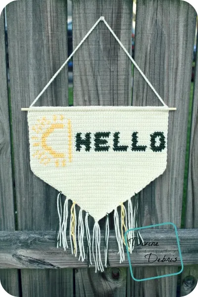 Hello Sun Banner free crochet pattern by DivineDebris.com