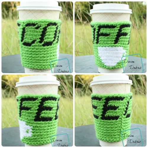 Hot Coffee Cozy free crochet pattern by DivineDebris.com