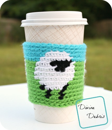 The Free Dancing Sheep Mug Cozy Crochet Pattern