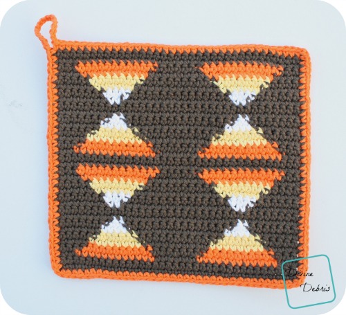 Candy Corn Hot Pad free crochet pattern by DivineDebris.com