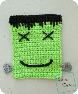 Frankenstein Earrings and Applique free crochet patterns by DivineDebris.com