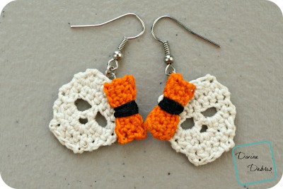 Sally Skulls Earrings free crochet pattern