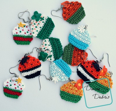 Free Crochet Cupcake Earrings pattern by DivineDebris.com