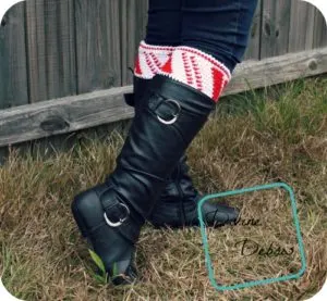 Candy Cane Boot Cuffs Free Crochet Pattern