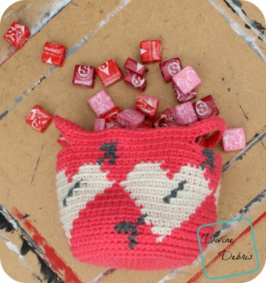 Tapestry Heart Basket free crochet pattern