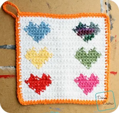 Heart Hotpad free crochet pattern by DivineDebris.com