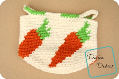 Cute Carrots Crochet Basket pattern by DivineDebris.com