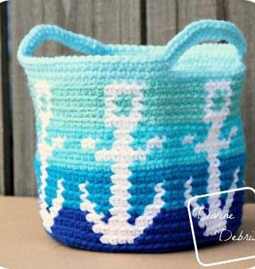 Anchors Away Basket crochet pattern by DivineDebris.com