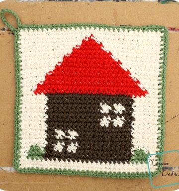 Cute House Hot Pad crochet pattern by DivineDebris.com