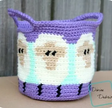 Dancing Sheep Basket crochet pattern by DivineDebris.com