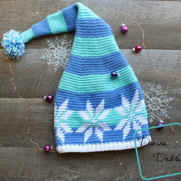 Stocking Snowflake Hat crochet pattern by DivineDebris.com