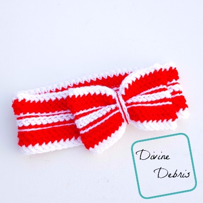 Ribbon Candy Headband free crochet pattern by DivineDebris.com