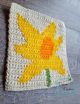 8" Tapestry Daffodil Afghan Square crochet pattern by divinedebris.com