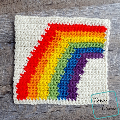 8" Tapestry Rainbow Afghan Square crochet pattern by divinedebris.com