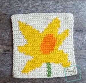 8″ Tapestry Daffodil Afghan Square Free Crochet Pattern