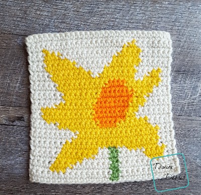 8" Tapestry Daffodil Afghan Square crochet pattern by divinedebris.com