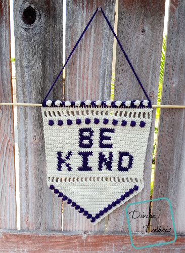 Be Kind Wall-Hanging free crochet pattern by DivineDebris.com