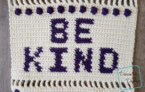Be Kind Wall-Hanging free crochet pattern by DivineDebris.com