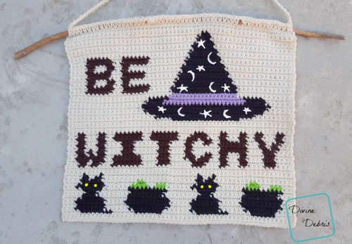 Be Witchy Wall-Hanging free crochet pattern by DivineDebris.com