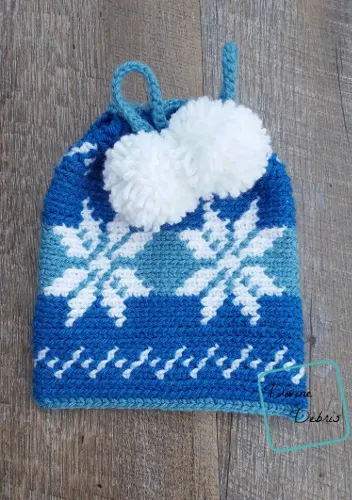 Dancing Snowflakes Drawstring Gift Bag free crochet pattern by DivineDebris.com