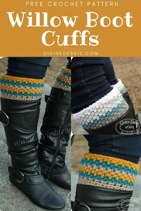 Willow Boot Cuffs free crochet pattern by DivineDebris.com