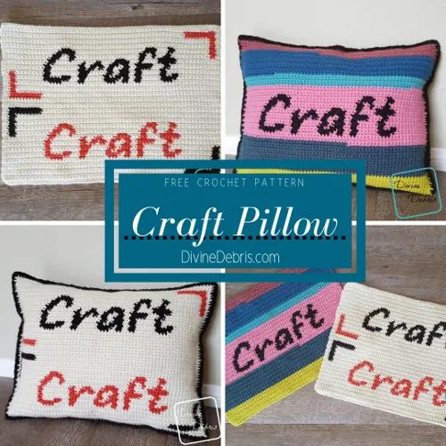 Craft Pillow free crochet pattern by DivineDebris.com