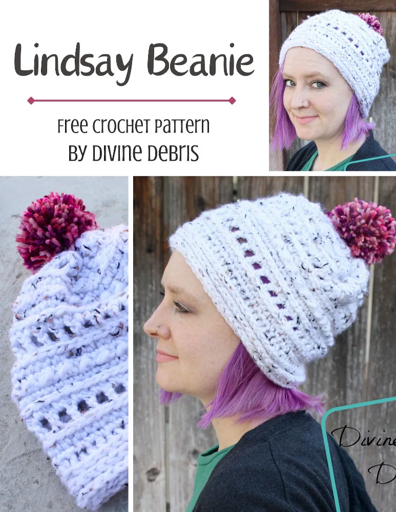 Learn to make the fun, squishy, and textured Lindsay Beanie from a free crochet pattern by Divine Debris.