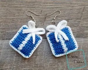 Gift Box Earrings Free Crochet Pattern