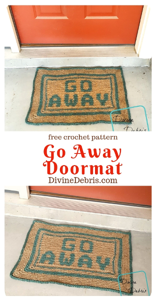 Go Away Doormat crochet pattern by DivineDebris.com  #crochet #freepattern #homedecor #tapestry