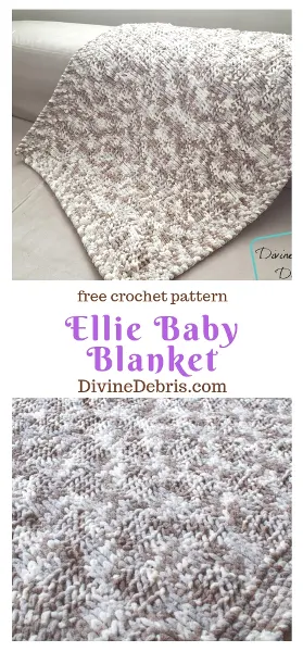 The Ellie Baby Blanket free crochet pattern by DivineDebris.com #crochet #Tunisiancrochet #babyblankets #bulkyyarn #freepattern