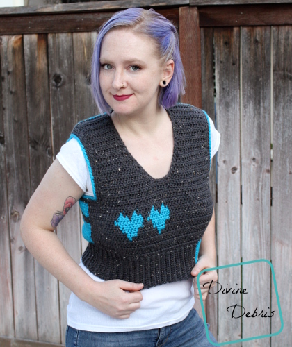 Make it Nerdy with the Heidi Hearts Vest free crochet pattern