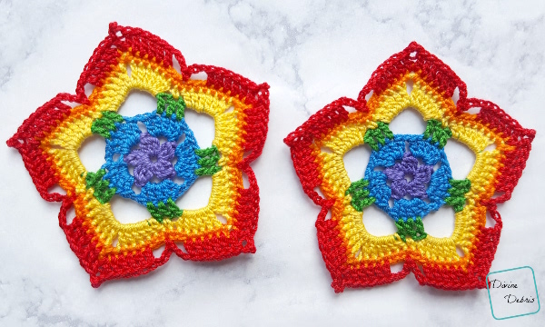 Learn to make Rainbow Mini Mandala Crochet Earrings by DivineDebris.com