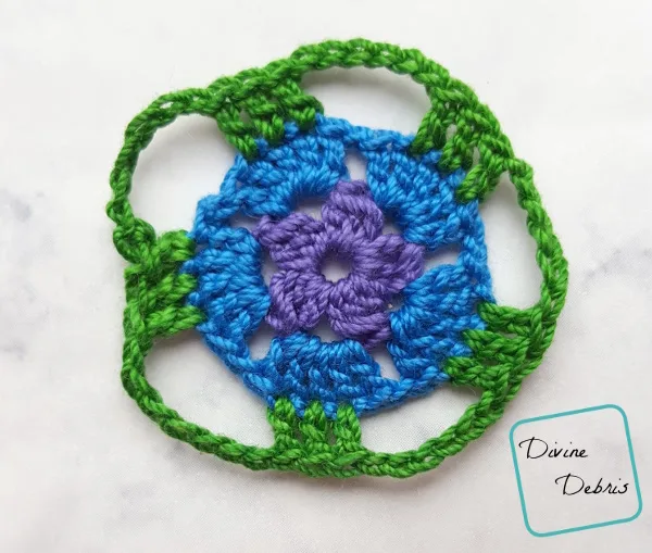 Rainbow Mini Mandala Crochet Earrings free pattern by DivineDebris.com