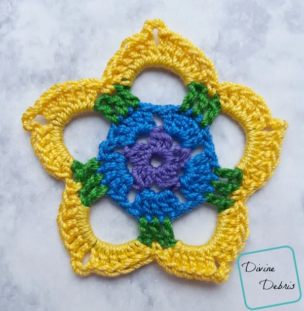 Rainbow Mini Mandala Crochet Earrings free pattern by DivineDebris.com