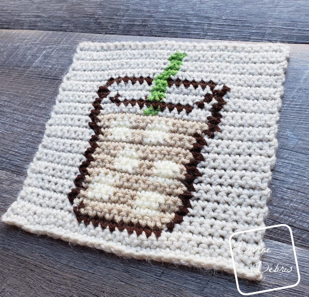 8″ Tapestry Iced Coffee Afghan Square free crochet pattern by DivineDebris.com