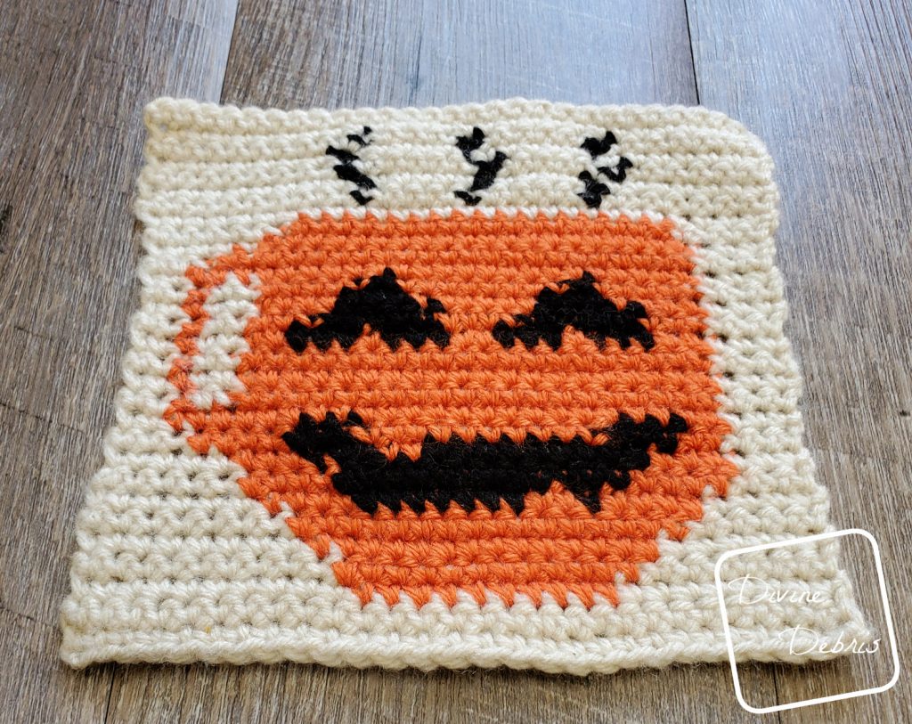 8″ Tapestry Coffee-O-Lantern Afghan Square a free crochet pattern by DivineDebris.com