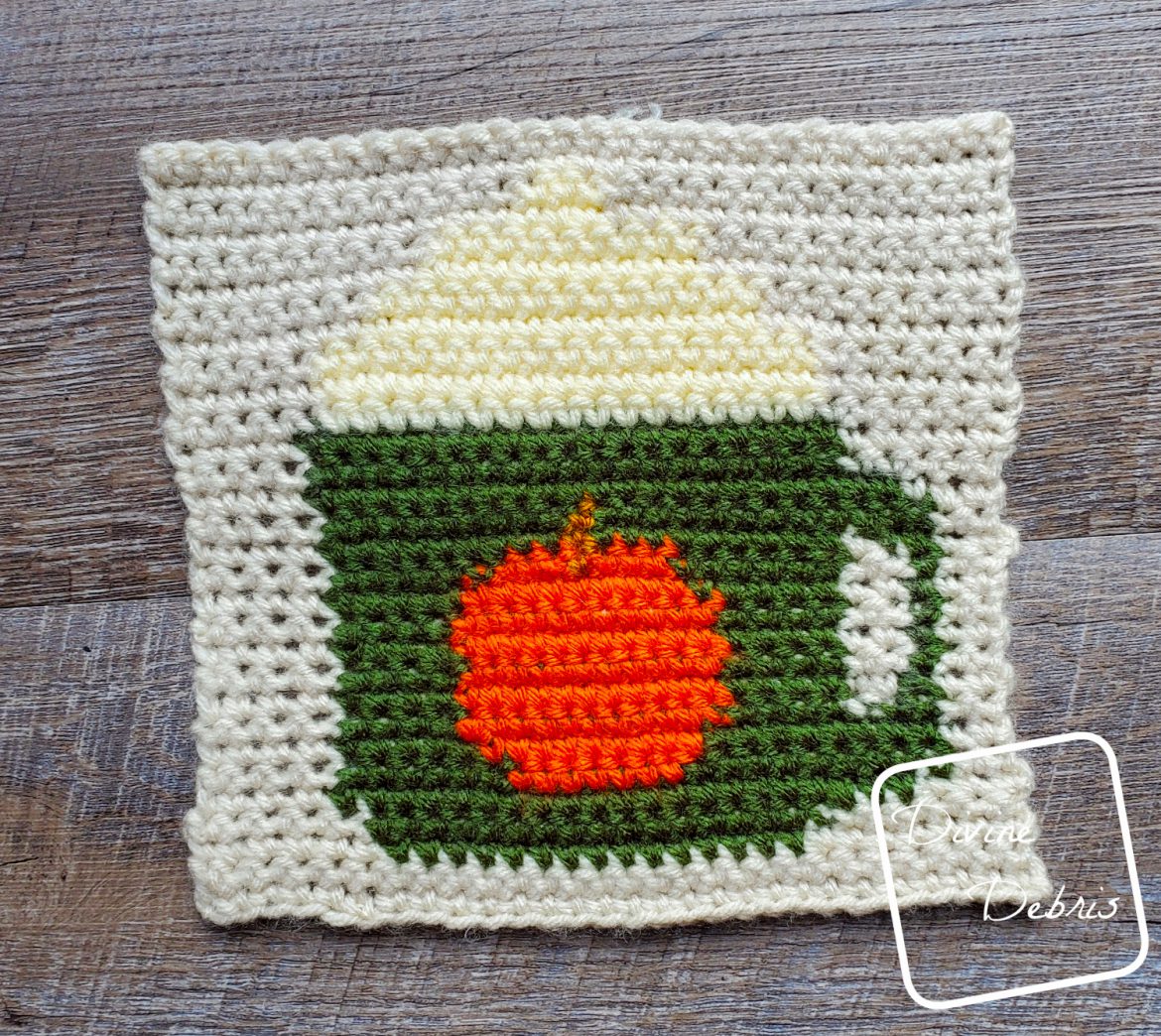 Coffee Tapestry Square Afghan Project – Square 11