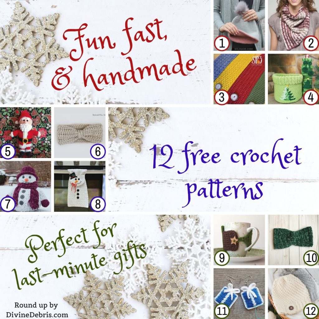 12 quick gift ideas made from free crochet patterns across the web, a round up by DivineDebris.com