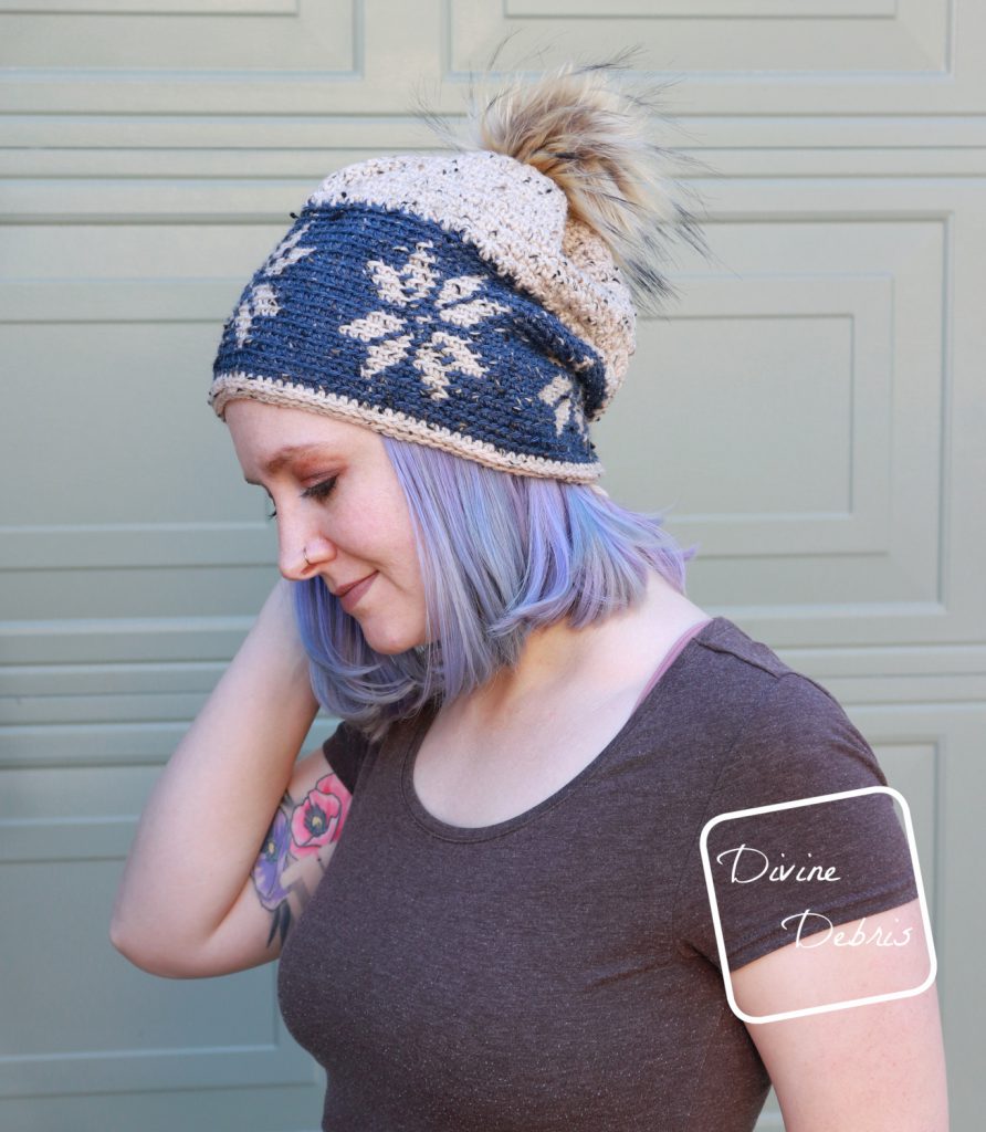 Dancing Snowflakes Beanie, a free crochet pattern by DivineDebris.com