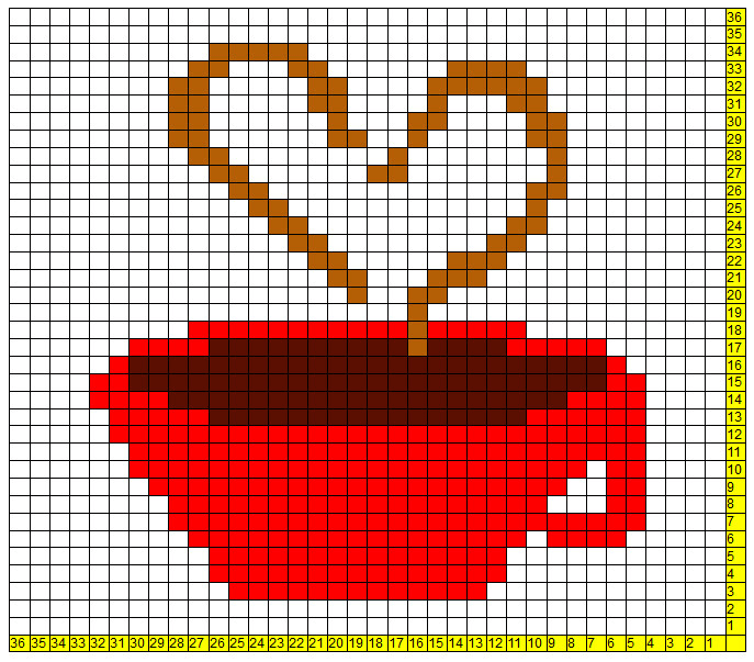 Learnt to make the Heart and Cup C2C Afghan Square from a free pattern on DivineDebris.com