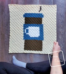 Coffee C2C Square Project – Square 3 the Free Travel Mug Afghan Square Crochet Pattern