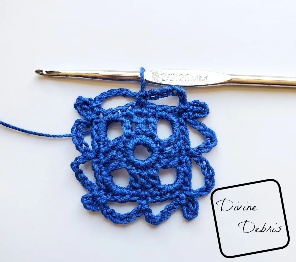 Courtney Earrings crochet pattern photo tutorial: Rnd 5