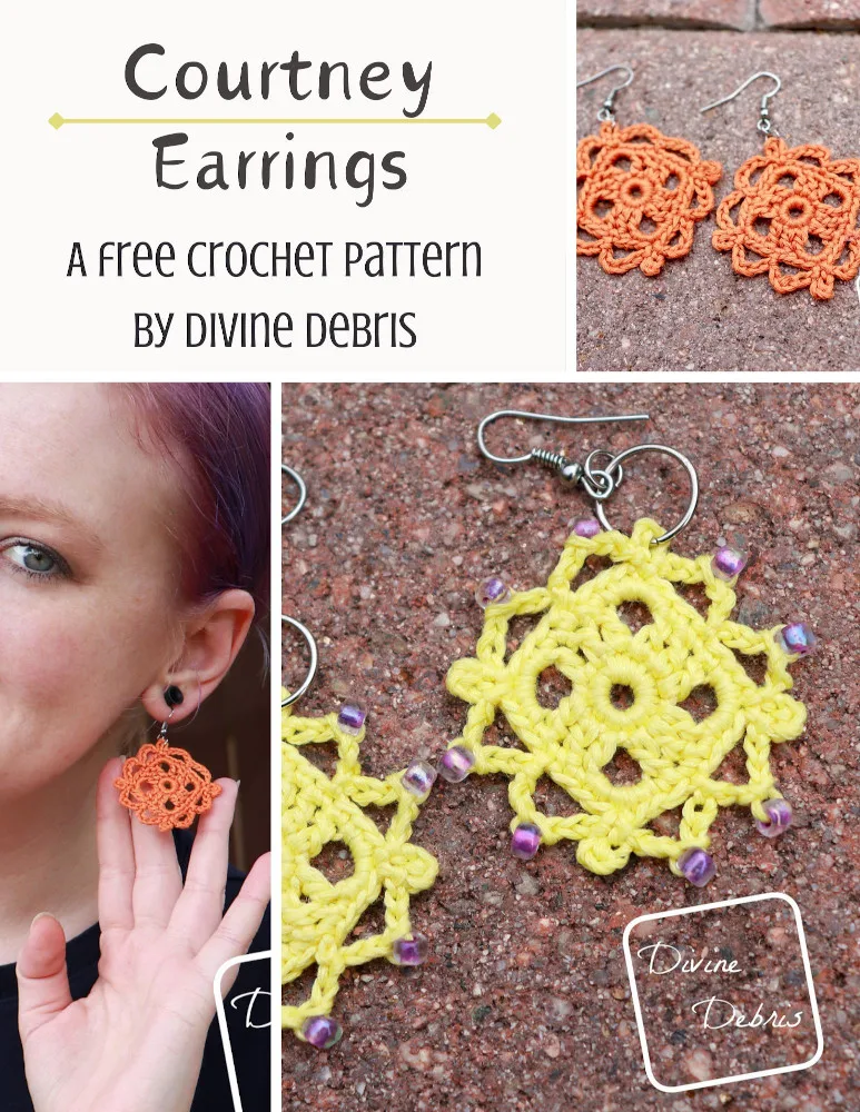Courtney Earrings free crochet pattern by DivineDebris.com Divine Debris courtney-earrings-free-crochet-pattern-by-divinedebris-com-divine-debris